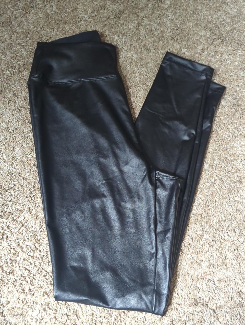 Aerie Offline Faux Leather Black Leggings